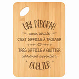 Planche bambou gravée personnalisée femme idée cadeau Fête des Mères apéro 30×20 prénom cuisine plateau fromage anniversaire noel maman mamie