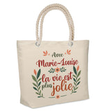 Sac Fête des Mères Mamie Famille Idée Cadeau anniversaire Noël Travail Boulot Métier Départ Retraite Collègue Femme cabas shopping plage