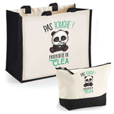 Cabas femme sac plage ou shopping tote bag pochette trousse Idée cadeau original pour anniversaire Noël travail départ retraite collègue famille fete des mères maman mamie