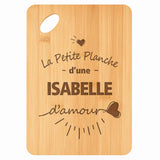 Planche bambou gravée personnalisée femme idée cadeau Fête des Mères apéro 30×20 prénom cuisine plateau fromage anniversaire noel maman mamie