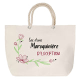 Sac Fête des Mères Mamie Famille Idée Cadeau anniversaire Noël Travail Boulot Métier Départ Retraite Collègue Femme cabas shopping plage
