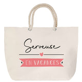 Sac Fête des Mères Mamie Famille Idée Cadeau anniversaire Noël Travail Boulot Métier Départ Retraite Collègue Femme cabas shopping plage