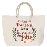Sac Fête des Mères Mamie Famille Idée Cadeau anniversaire Noël Travail Boulot Métier Départ Retraite Collègue Femme cabas shopping plage