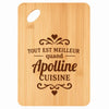 Planche bambou gravée personnalisée femme idée cadeau Fête des Mères apéro 30×20 prénom cuisine plateau fromage anniversaire noel maman mamie