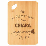 Planche bambou gravée personnalisée femme idée cadeau Fête des Mères apéro 30×20 prénom cuisine plateau fromage anniversaire noel maman mamie