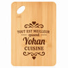 Planche bambou gravée personnalisée homme idée cadeau Fête des Pères apéro 30×20 prénom cuisine plateau fromage anniversaire noel papa papi 