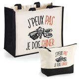 Cabas homme ou femme sac plage ou shopping tote bag pochette trousse Idée cadeau original pour anniversaire Noël travail départ retraite collègue famille fete des mères fetes des pères papa maman mamie papi