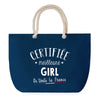 Sac de plage Bleu anse corde Certifiée meilleure Girl