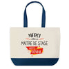 Sac de shopping bleu Merci Maitre de Stage Génial