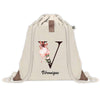 Sac à dos avec pochette Véronique Lettre Fleur