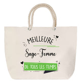 Sac Fête des Mères Mamie Famille Idée Cadeau anniversaire Noël Travail Boulot Métier Départ Retraite Collègue Femme cabas shopping plage
