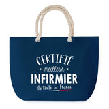 Sac de plage Bleu anse corde Certifié meilleur Infirmier