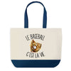 Sac de shopping bleu Baseball c'est la Vie