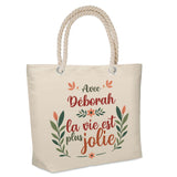 Sac Fête des Mères Mamie Famille Idée Cadeau anniversaire Noël Travail Boulot Métier Départ Retraite Collègue Femme cabas shopping plage