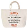 Sac Fête des Mères Mamie Famille Idée Cadeau anniversaire Noël Travail Boulot Métier Départ Retraite Collègue Femme cabas shopping plage