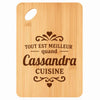 Planche bambou gravée personnalisée femme idée cadeau Fête des Mères apéro 30×20 prénom cuisine plateau fromage anniversaire noel maman mamie