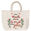 Sac Fête des Mères Mamie Famille Idée Cadeau anniversaire Noël Travail Boulot Métier Départ Retraite Collègue Femme cabas shopping plage