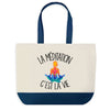 Sac de shopping bleu Méditation Femme c'est la Vie