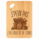 Planche bambou gravée personnalisée femme homme idée cadeau Fête des Mères Fête des Pères apéro papa maman prénom cuisine plateau fromage