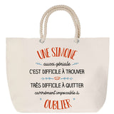 Sac Fête des Mères Mamie Famille Idée Cadeau anniversaire Noël Travail Boulot Métier Départ Retraite Collègue Femme cabas shopping plage