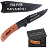 cadeau homme personnalisé idée papa fête des pères noël mari saint valentin élégant pratique gravé inox bois acier durable pliant de poche utile aventurier randonneur bricoleur chic original compagnon plein air robuste cadeau unique