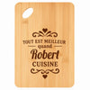 Planche bambou gravée personnalisée homme idée cadeau Fête des Pères apéro 30×20 prénom cuisine plateau fromage anniversaire noel papa papi 