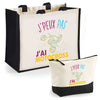 Cabas homme ou femme sac plage ou shopping tote bag pochette trousse Idée cadeau original pour anniversaire Noël travail départ retraite collègue famille fete des mères fetes des pères papa maman mamie papi