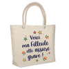 Sac Fête des Mères Mamie Famille Idée Cadeau anniversaire Noël Travail Boulot Métier Départ Retraite Collègue Femme cabas shopping plage
