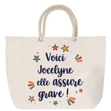 Sac Fête des Mères Mamie Famille Idée Cadeau anniversaire Noël Travail Boulot Métier Départ Retraite Collègue Femme cabas shopping plage