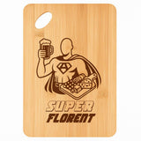 Planche bambou gravée personnalisée homme idée cadeau Fête des Pères apéro 30×20 prénom cuisine plateau fromage anniversaire noel papa papi 