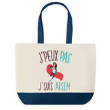 Sac de shopping bleu J'peux pas ATSEM