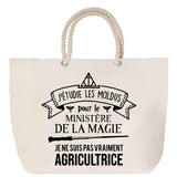Sac Fête des Mères Mamie Famille Idée Cadeau anniversaire Noël Travail Boulot Métier Départ Retraite Collègue Femme cabas shopping plage