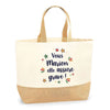 Sac Jute Fête des Mères Fêtes des Pères Mamie Papi Famille Idée Cadeau anniversaire Noël Travail Boulot Métier Départ Retraite Collègue Femme Homme