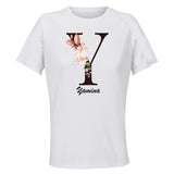 Maillot de Sport Femme Yamina Lettre - T-Shirt Respirant Polyester Manches Courtes - Cadeau Sportive Anniversaire Noël Fête des Mères