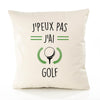 Housse de Coussin Premium Golf 2 Version Blanc - Coton Canvas Fairtrade Beige Idée Cadeau Décoration Canapé 40x40