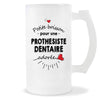 Verre à bière Prothésiste dentaire adorée femme | Chope de Bière Pinte Idée Cadeau Humour Collègue famille Homme Anniversaire Noël