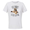Maillot de Sport Femme Tigre C'est La Vie - T-Shirt Respirant Polyester Manches Courtes - Cadeau Sportive Anniversaire Noël Fête des Mères