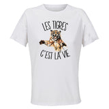 Maillot de Sport Femme Tigre C'est La Vie - T-Shirt Respirant Polyester Manches Courtes - Cadeau Sportive Anniversaire Noël Fête des Mères