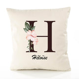 Housse de Coussin Premium Héloïse Lettre - Coton Canvas Fairtrade Beige Idée Cadeau Décoration Canapé 40x40
