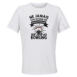 Maillot de Sport Femme Bowling Quinquagenaire - T-Shirt Respirant Polyester Manches Courtes - Cadeau Sportive Anniversaire Noël Fête des Mères