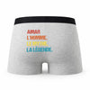 Caleçon Amar Mythe Légende Vintage - Humour Boxer Gris Idée Cadeau
