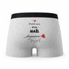 Caleçon Mael d'amour - Humour Boxer Gris Idée Cadeau