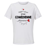 Maillot de Sport Femme Comedienne Damour - T-Shirt Respirant Polyester Manches Courtes - Cadeau Sportive Anniversaire Noël Fête des Mères