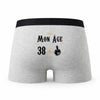 Caleçon 39 Ans - Humour Boxer Gris Motif Âge Idée Cadeau Anniversaire