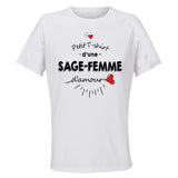 Maillot de Sport Femme Sage-Femme Damour - T-Shirt Respirant Polyester Manches Courtes - Cadeau Sportive Anniversaire Noël Fête des Mères