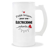 Verre à bière Électricienne adorée femme | Chope de Bière Pinte Idée Cadeau Humour Collègue famille Homme Anniversaire Noël
