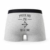 Caleçon J_Peux Pas Tir A L_Arc - Humour Boxer Gris Idée Cadeau Passion