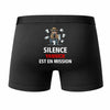 Caleçon Yannick Silence Yannick est en Mission - Humour Boxer Coton Idée Cadeau