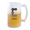Verre à Bière Cyprien Lettre Chaine | Chope de Bière Pinte | Idée Cadeau Prénom Motard Biker Mob Anniversaire Papa Collègue Départ Retraite Noël