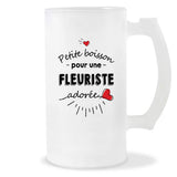 Verre à bière Fleuriste adorée femme | Chope de Bière Pinte Idée Cadeau Humour Collègue famille Homme Anniversaire Noël